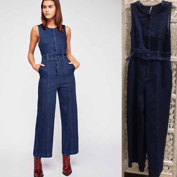 Free People Denim - FREE PEOPLE Maddie Denim Jumpsuit